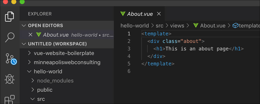 Vue Visual Studio Code