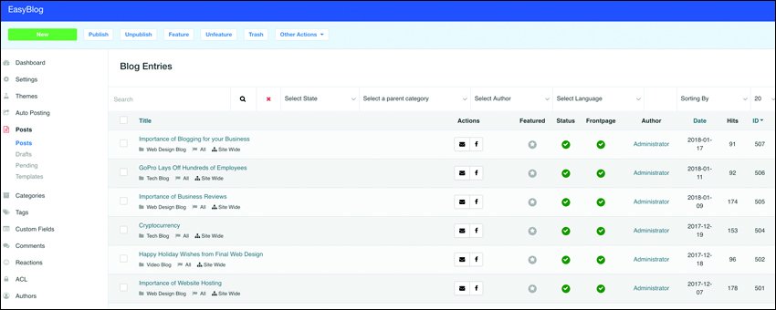 Easyblog Management