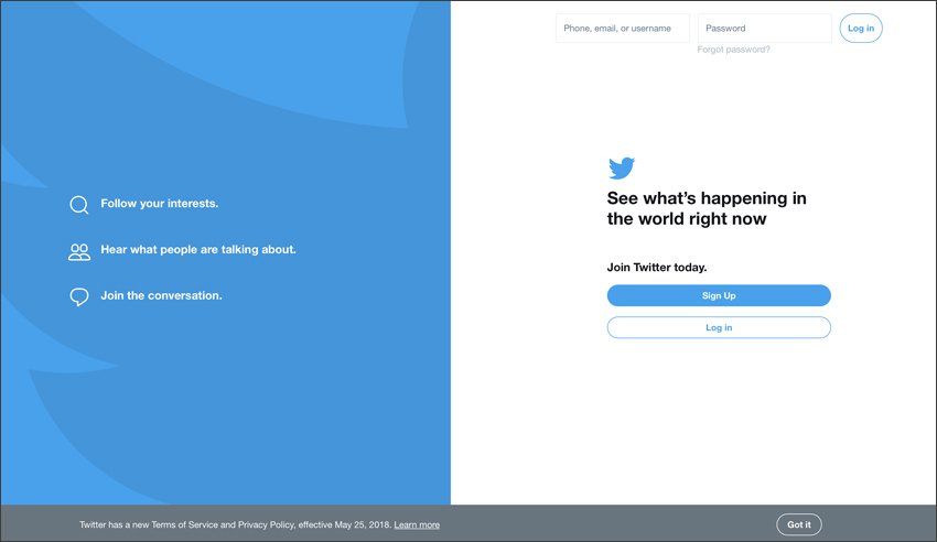 Twitter Homepage