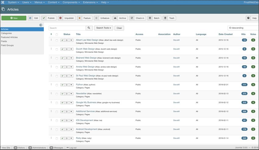 Joomla Article Manager